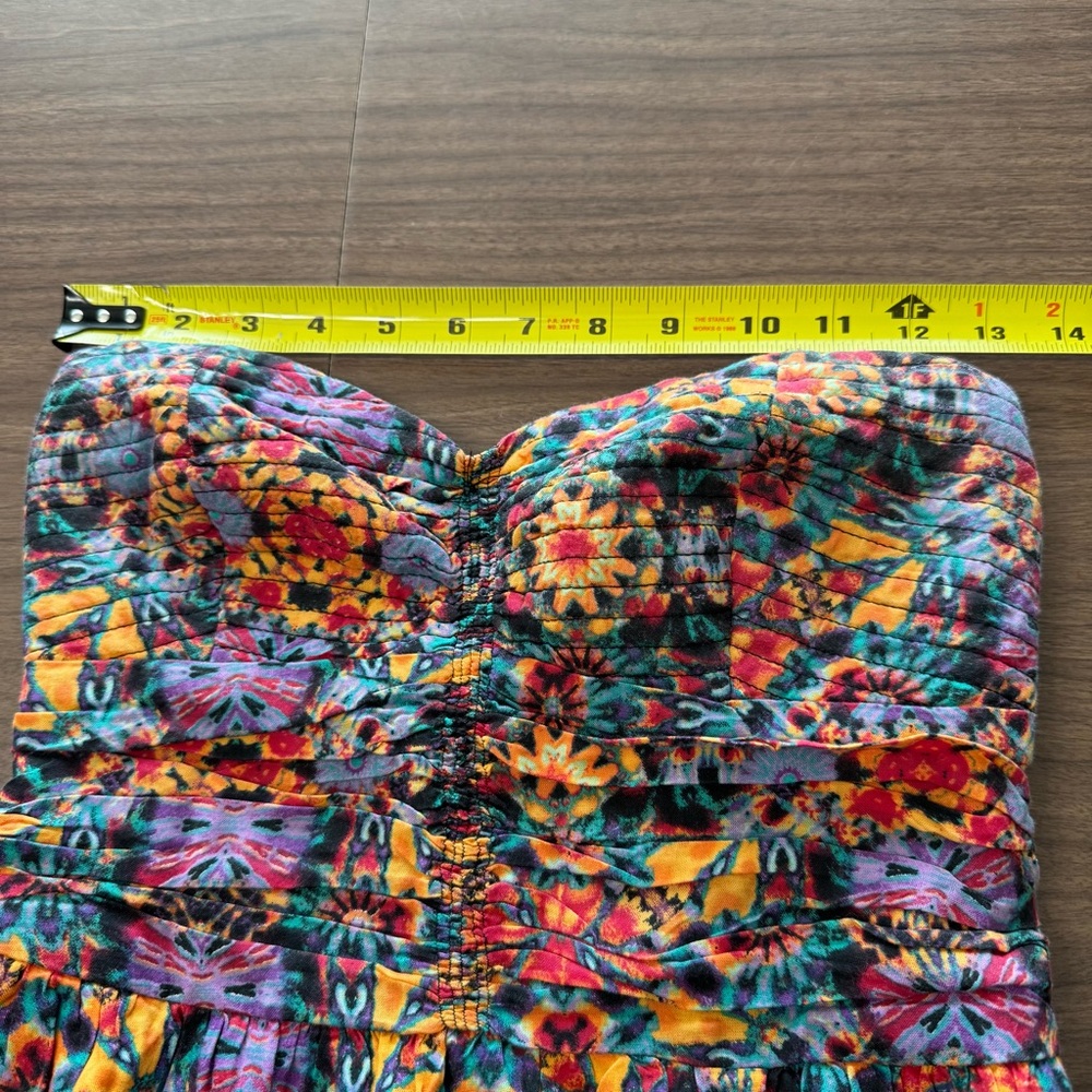 Band Of Gypsies Women’s Medium Kaleidoscope Floral Strapless Mini-Dress Pockets - Picture 11 of 12